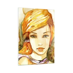 Tablou pe sticlă - Privirea de smarald care reduce la tăcere furia - 50x70 cm