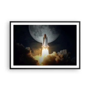 Poster în ramă neagră - Începutul unei aventuri nepământene - 91x61 cm