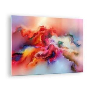 Tablou pe sticlă - O abstracție colorată care seamănă cu dâre de fum învolburate. - 70x50cm - Cum să prinzi visul - fum - Decorațiune modernă pentru perete pentru living și dormitor ARTTOR