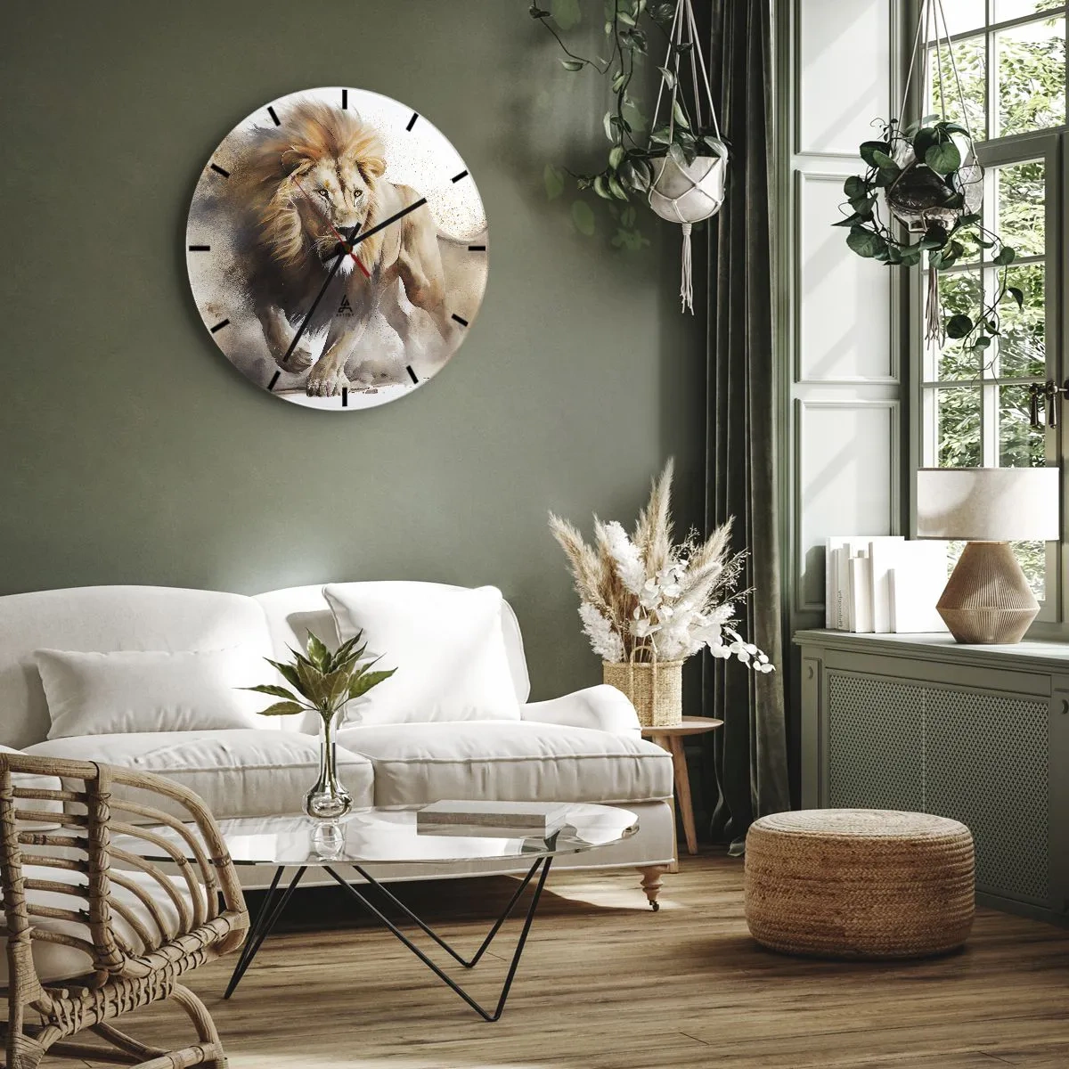 Ceas de perete - Ceas pe sticlă - Regele se mișcă - 40x40 cm