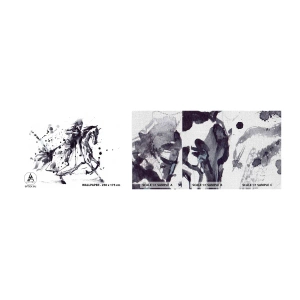 Mostră tapet Premium Canvas - Cavalerul negru - Abstracția, Cavaler Călare, Armura de cavaler - 100x30 cm