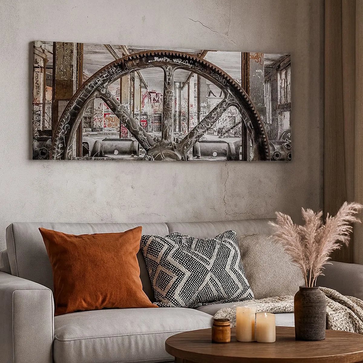 Tablou pe pânză - Viața secretă a unei fabrici - 100x40 cm