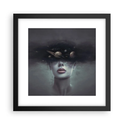 Poster în ramă neagră - Și planetele o iau razna... - 30x30 cm