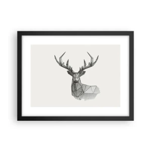 Poster în ramă neagră - Cerb în stil cubist - 40x30 cm