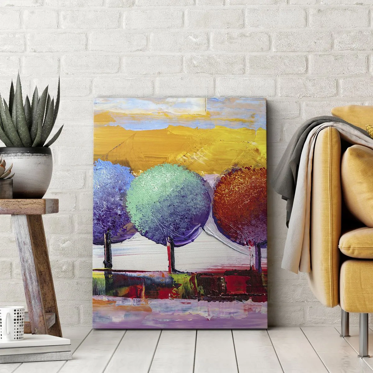 Tablou pe pânză - Trei copaci - 45x80 cm