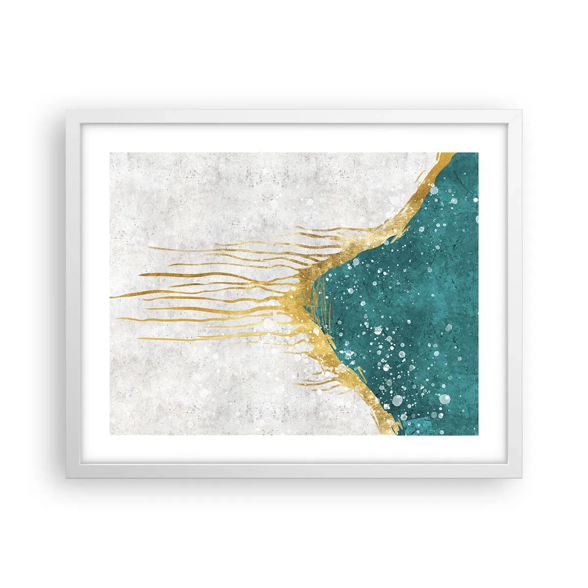 Poster în ramă albă - Mareea de aur - 50x40 cm