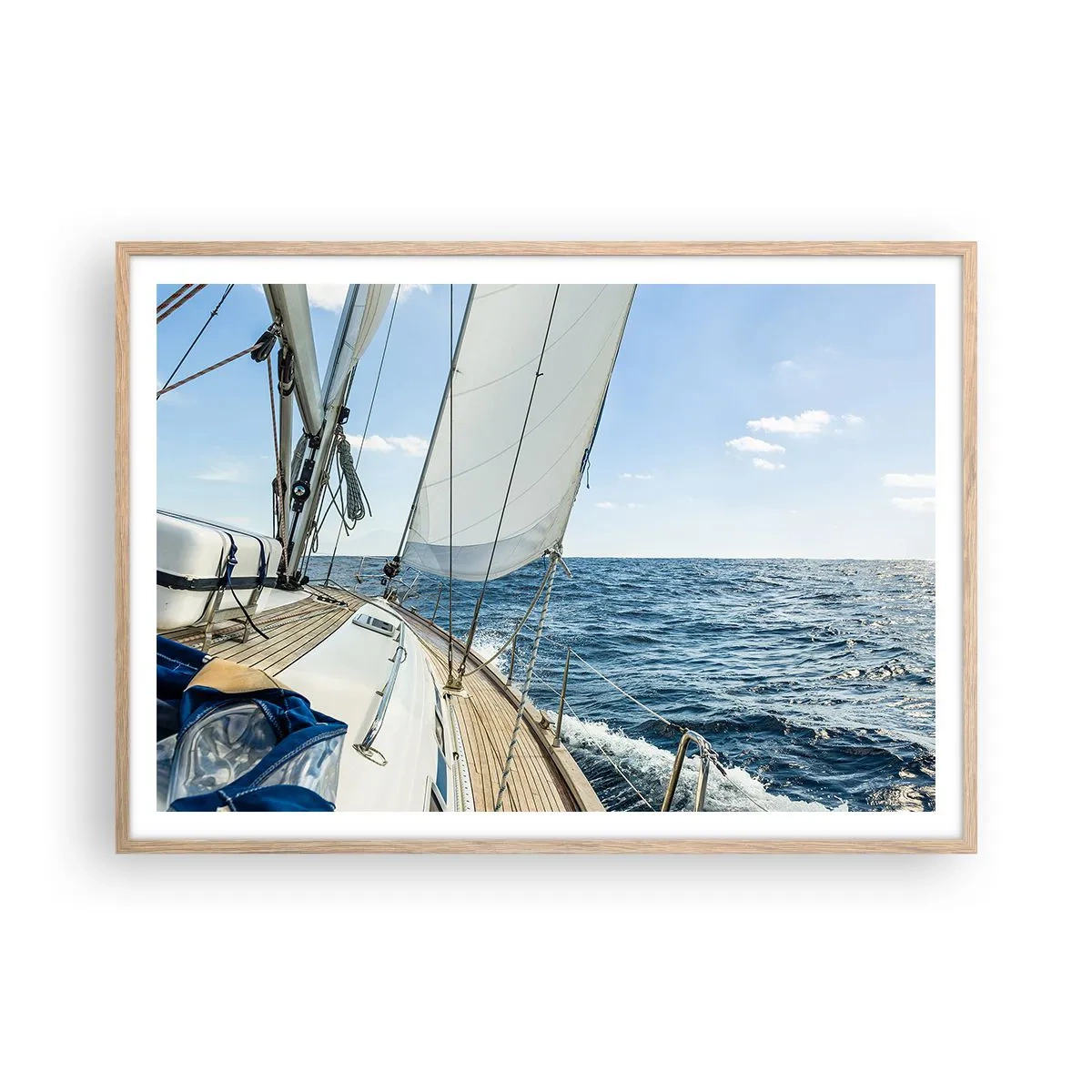 Poster în ramă de stejar deschis - Ahoy aventura - 100x70 cm
