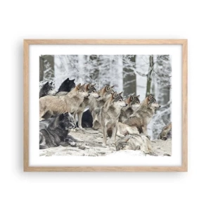 Poster în ramă de stejar deschis - Familie și prieteni - 50x40 cm