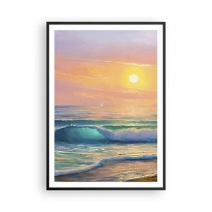 Poster în ramă neagră - Cântecul turcoaz al valurilor - 70x100 cm