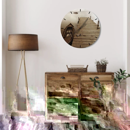 Ceas de perete - Ceas pe sticlă - Marea pace - 40x40 cm