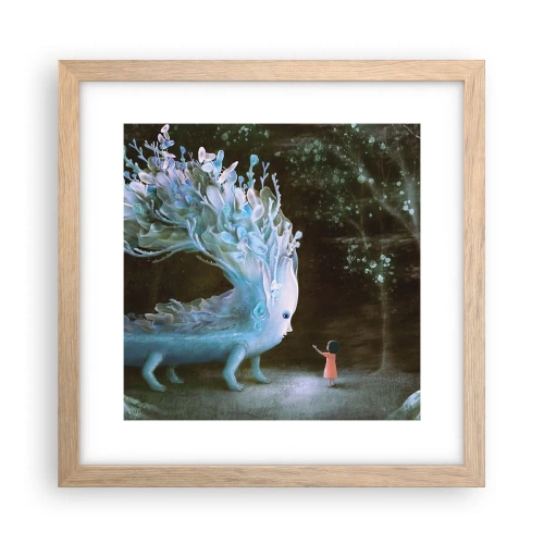 Poster în ramă de stejar deschis - Întâlnire fantastică - 30x30 cm