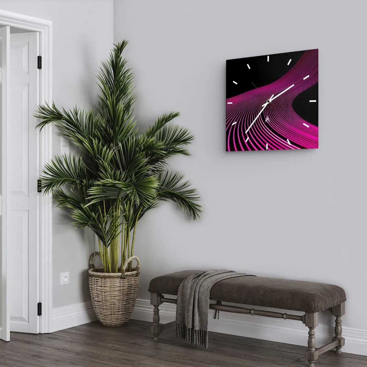 Ceas de perete - Ceas pe sticlă - Bulevardul de lumină - 40x40 cm