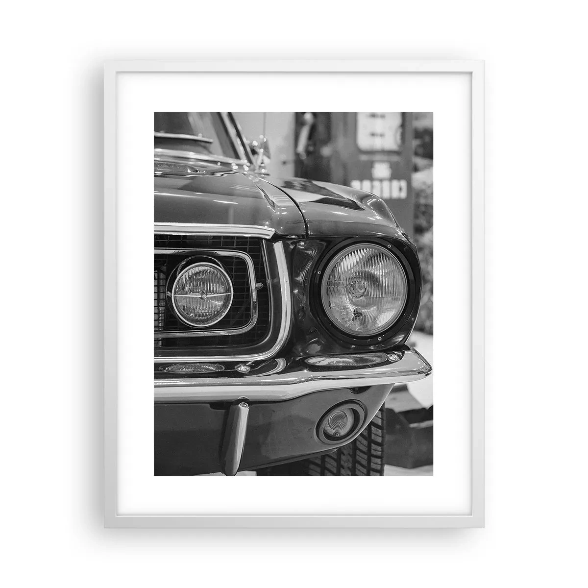 Poster în ramă albă - Condus dur - 40x50 cm