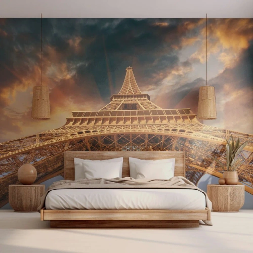 Tapet Premium Sand - Cum a ajuns omenirea la cer - turnul Eiffel, Arhitectură, Paris - 400x280 cm