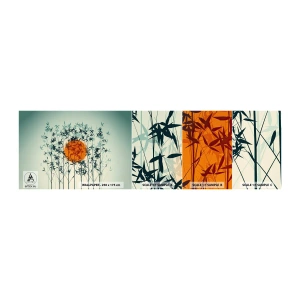Mostră tapet autocolant Deluxe Sticker - Soarele japonez - Abstracția, Grafică, Exotism - 100x30 cm