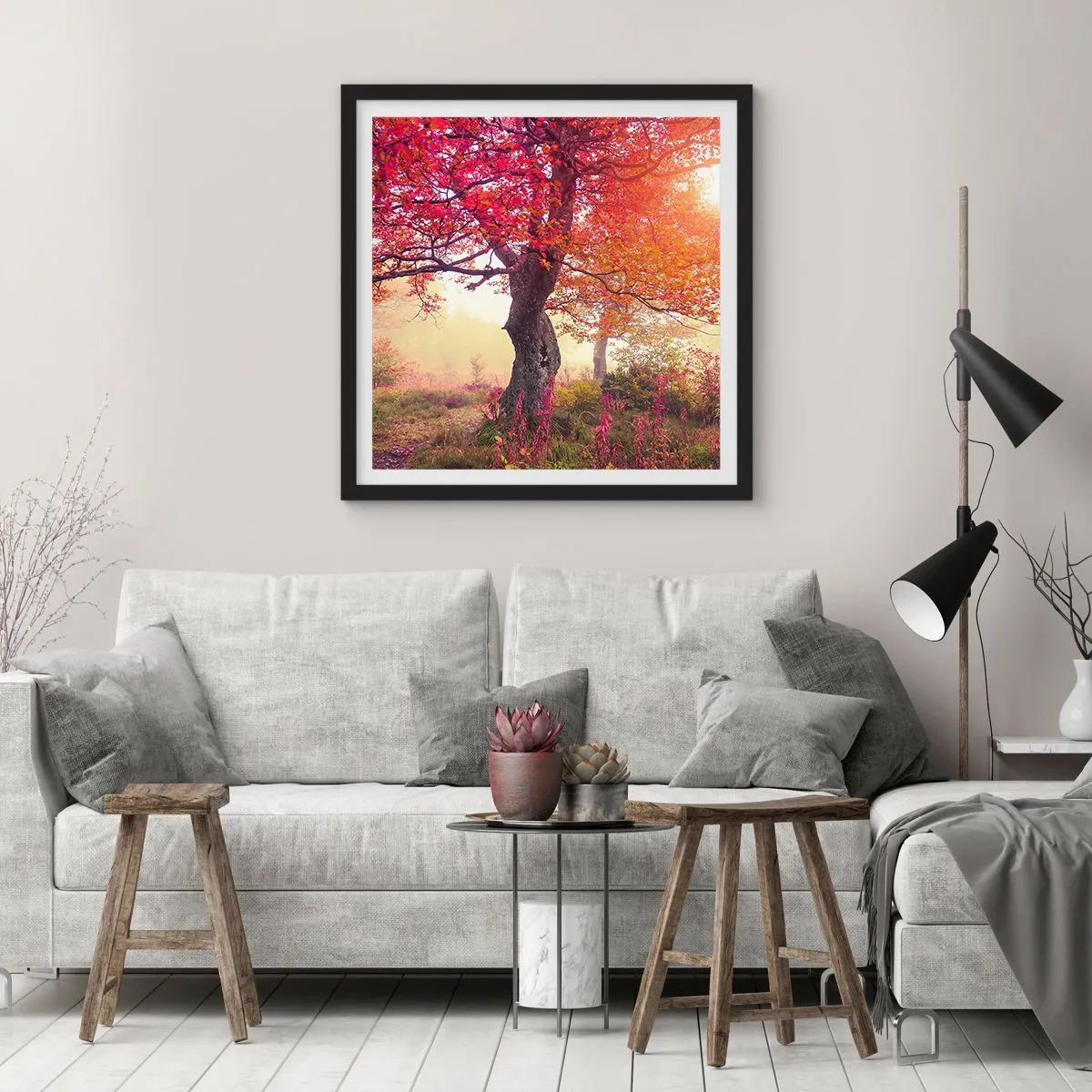 Poster în ramă neagră - O frenezie de înflorire - 50x50 cm