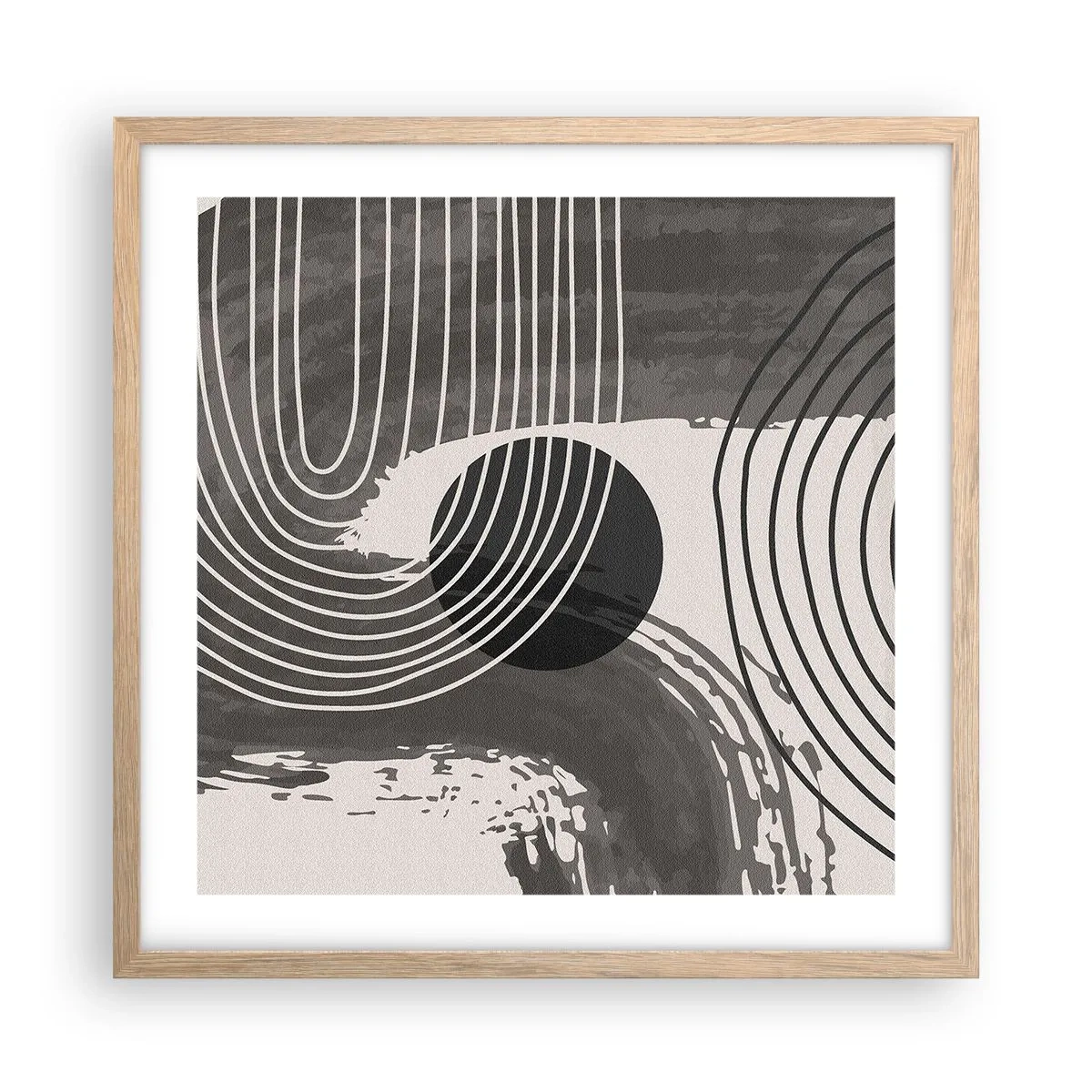 Poster în ramă de stejar deschis - Ovalul câștigă - 50x50 cm