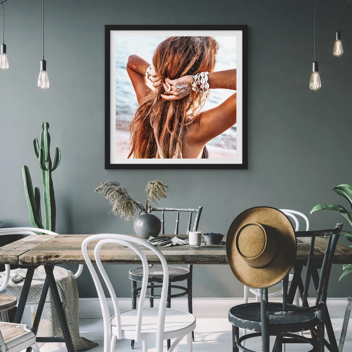 Poster în ramă neagră - Sora apei și a soarelui - 40x40 cm