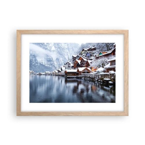 Poster în ramă de stejar deschis - În decor de iarnă - 40x30 cm