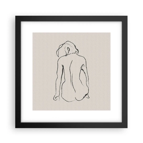 Poster în ramă neagră - Nud de fată - 30x30 cm