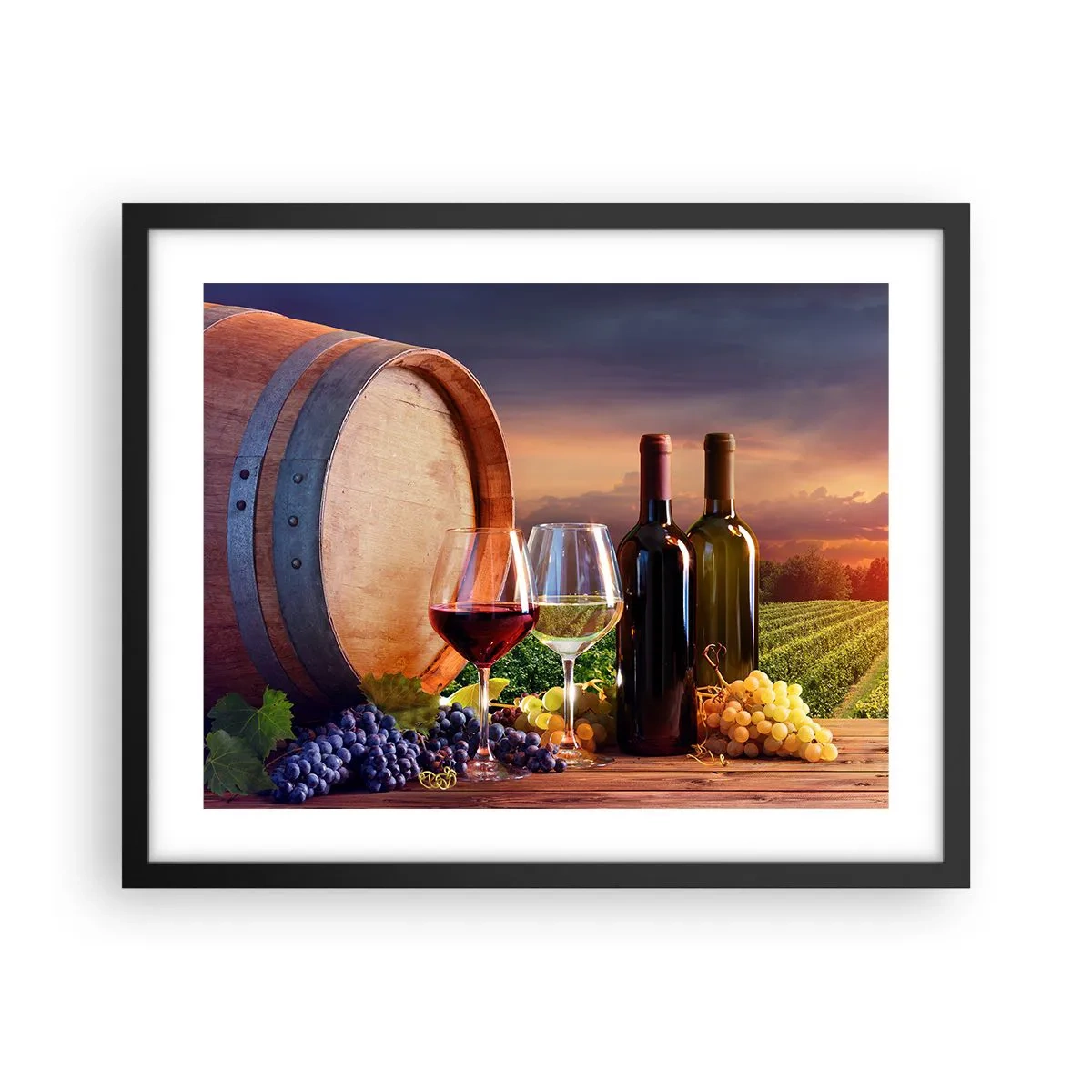 Poster în ramă neagră - Aici viața are un gust - 50x40 cm