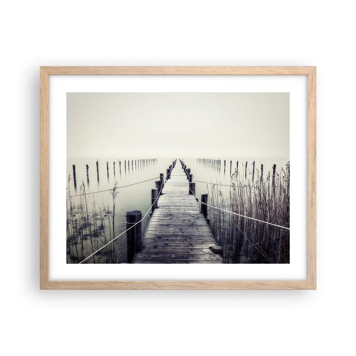 Poster în ramă de stejar deschis - Scufundă-te în pace - 50x40 cm