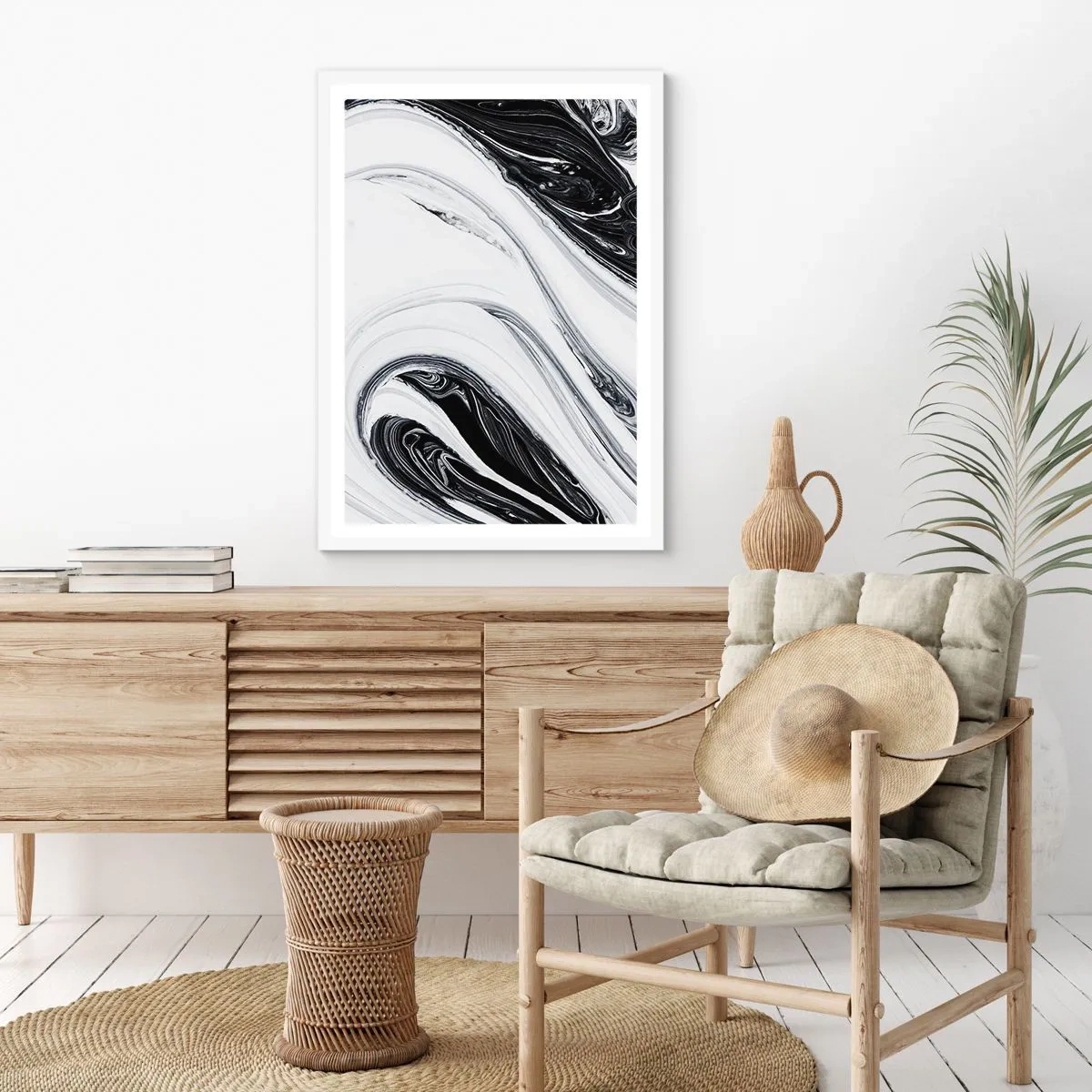 Poster în ramă albă - Combinație de contrarii - 40x50 cm