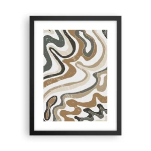 Poster în ramă neagră - Meandrele culorilor pământului - 30x40 cm