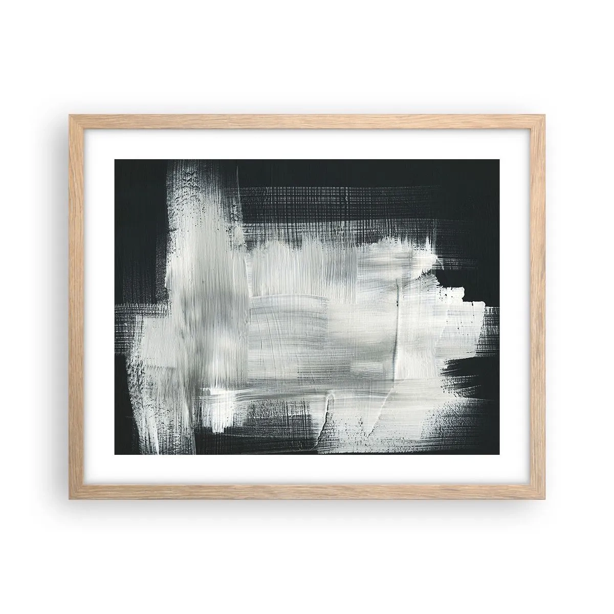 Poster în ramă de stejar deschis - Țesut vertical și orizontal - 50x40 cm