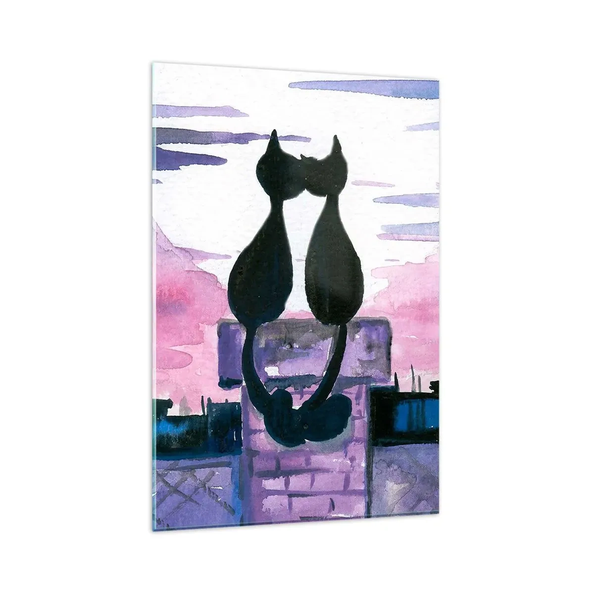 Tablou pe sticlă - Rendez-vous sub lună - 80x120 cm