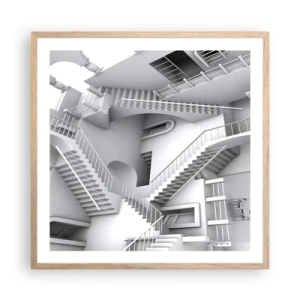 Poster în ramă de stejar deschis - Paradoxurile spațiului - 60x60 cm
