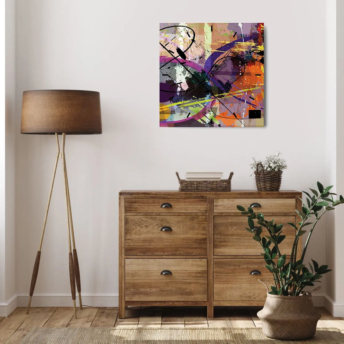 Ceas de perete - Ceas pe sticlă - Poate fi drept sau de jur împrejur - 40x40 cm