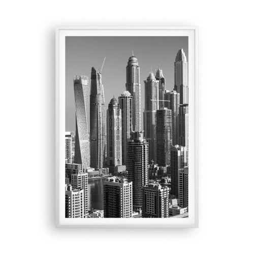 Poster în ramă albă - Orașul de deasupra deșertului - 70x100 cm