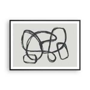 Poster în ramă neagră - Abstracție în buclă - 100x70 cm