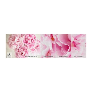 Mostră tapet Premium Canvas - În luxul roz - Bujori, Buchet de flori, Flori - 100x30 cm