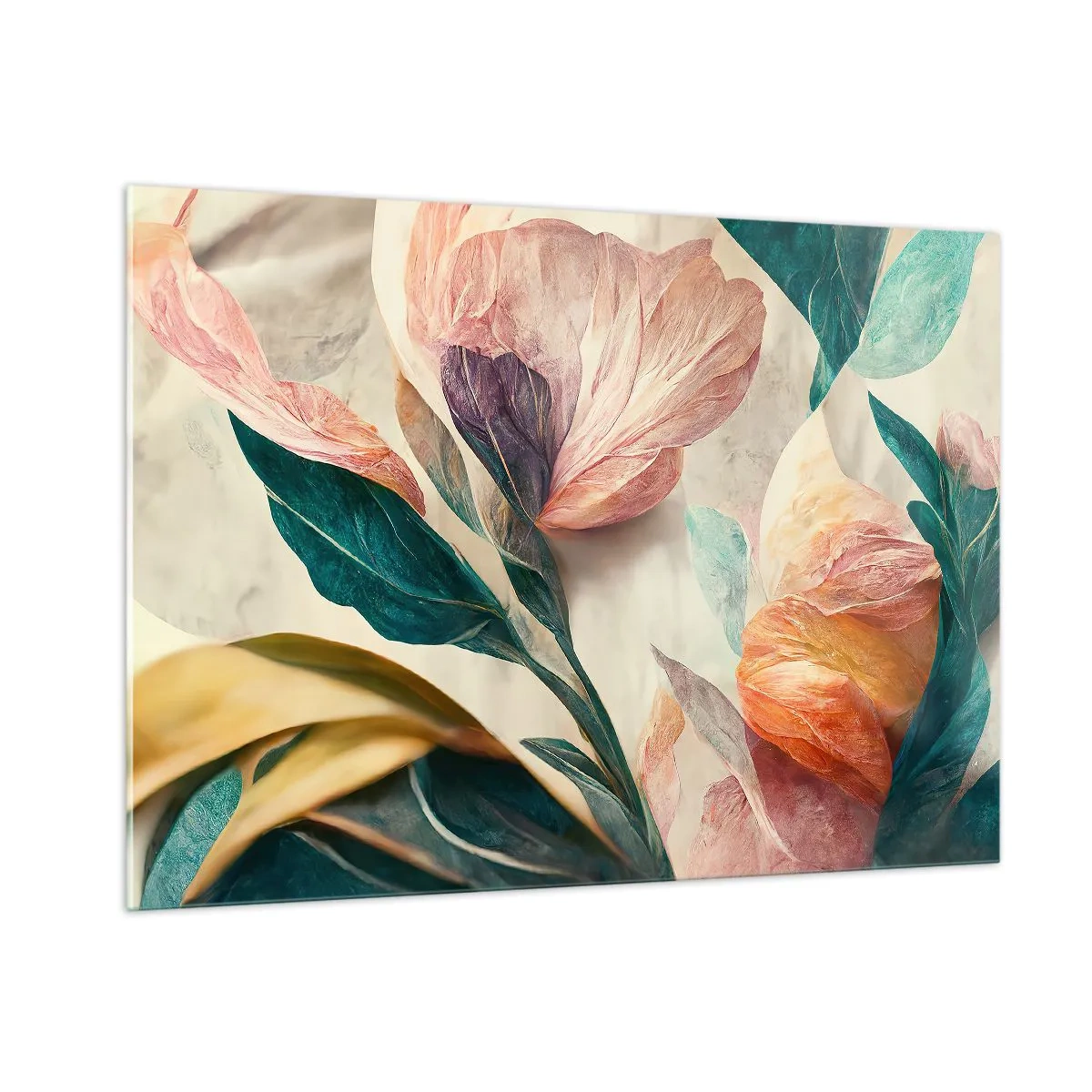 Tablou pe sticlă - Flori din insulele sudice - 100x70 cm