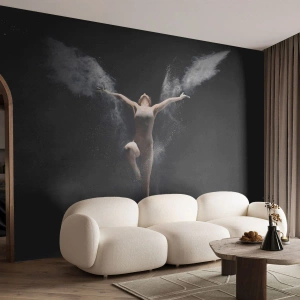 Tapet Standard Eco - Dansator aerian cu efect de praf pe fundal negru - 100x70cm - Elfii există - Decorațiune modernă pentru perete pentru living și dormitor ARTTOR