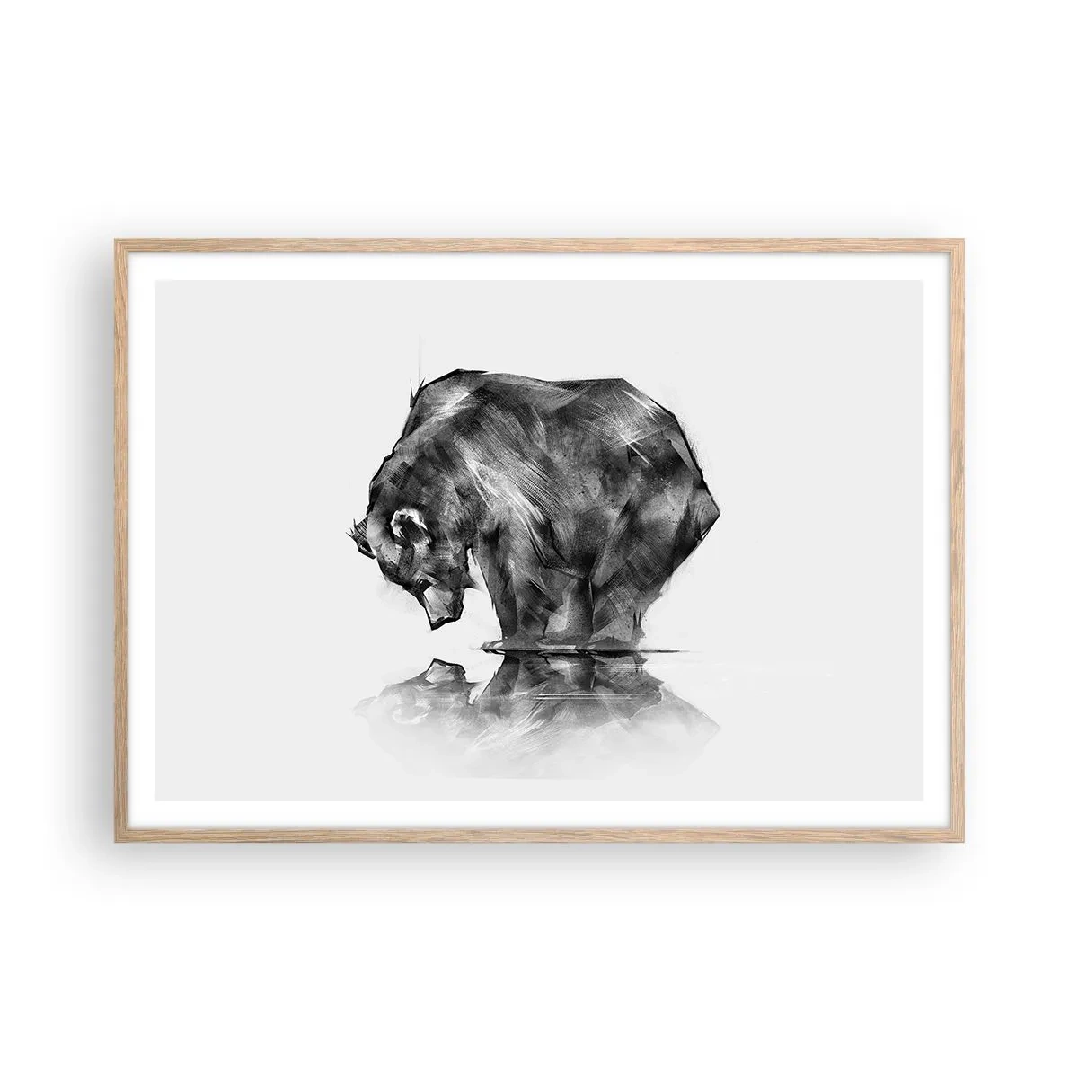 Poster în ramă de stejar deschis - Mă bucur să văd pe cineva apropiat - 100x70 cm