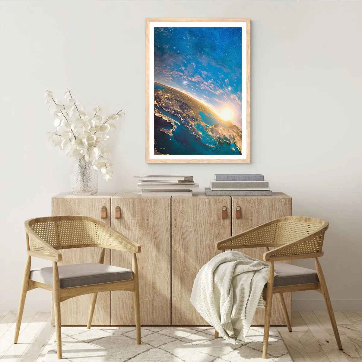 Poster în ramă de stejar deschis - Să ne privim de la distanță - 30x40 cm