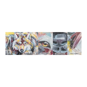 Mostră tapet Premium Canvas - Pace pentru cel drag - Abstracția, Lup, Pictura - 100x30 cm