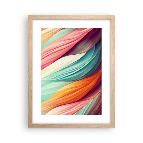 Poster în ramă de stejar deschis - Țesătură de curcubeu - 30x40 cm
