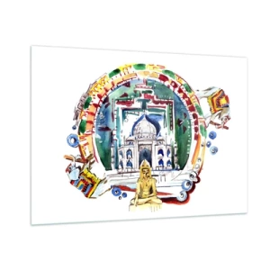 Tablou pe sticlă - Echilibrul hindus al lumii - 100x70 cm