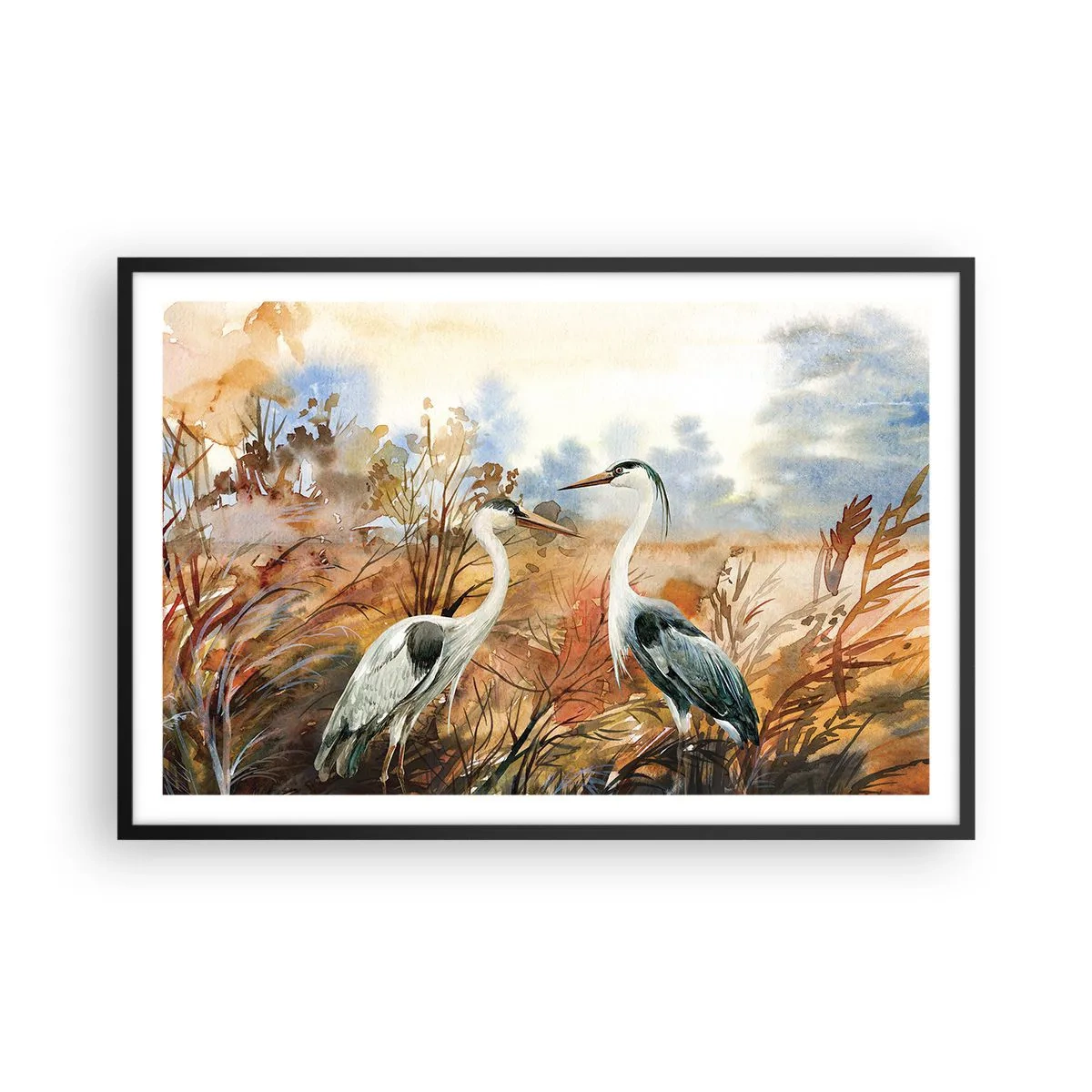 Poster în ramă neagră - Încotro în toamnă? - 91x61 cm