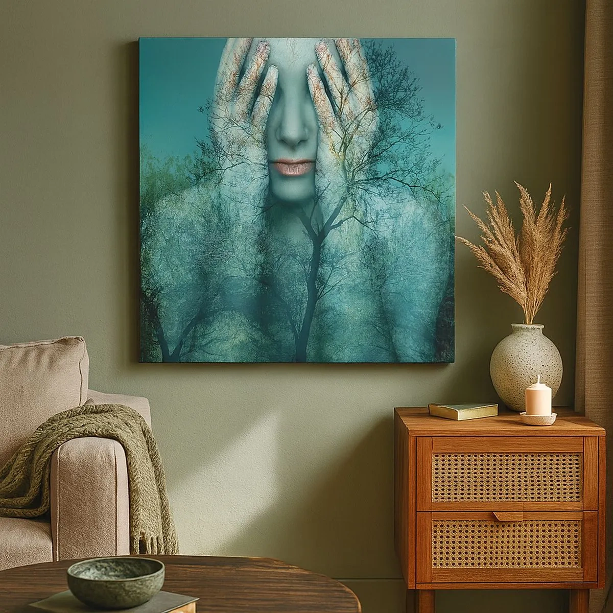 Tablou pe pânză - Scufundată în albastru - 30x30 cm