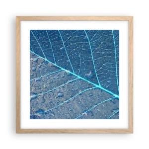 Poster în ramă de stejar deschis - Viața în albastru - 40x40 cm