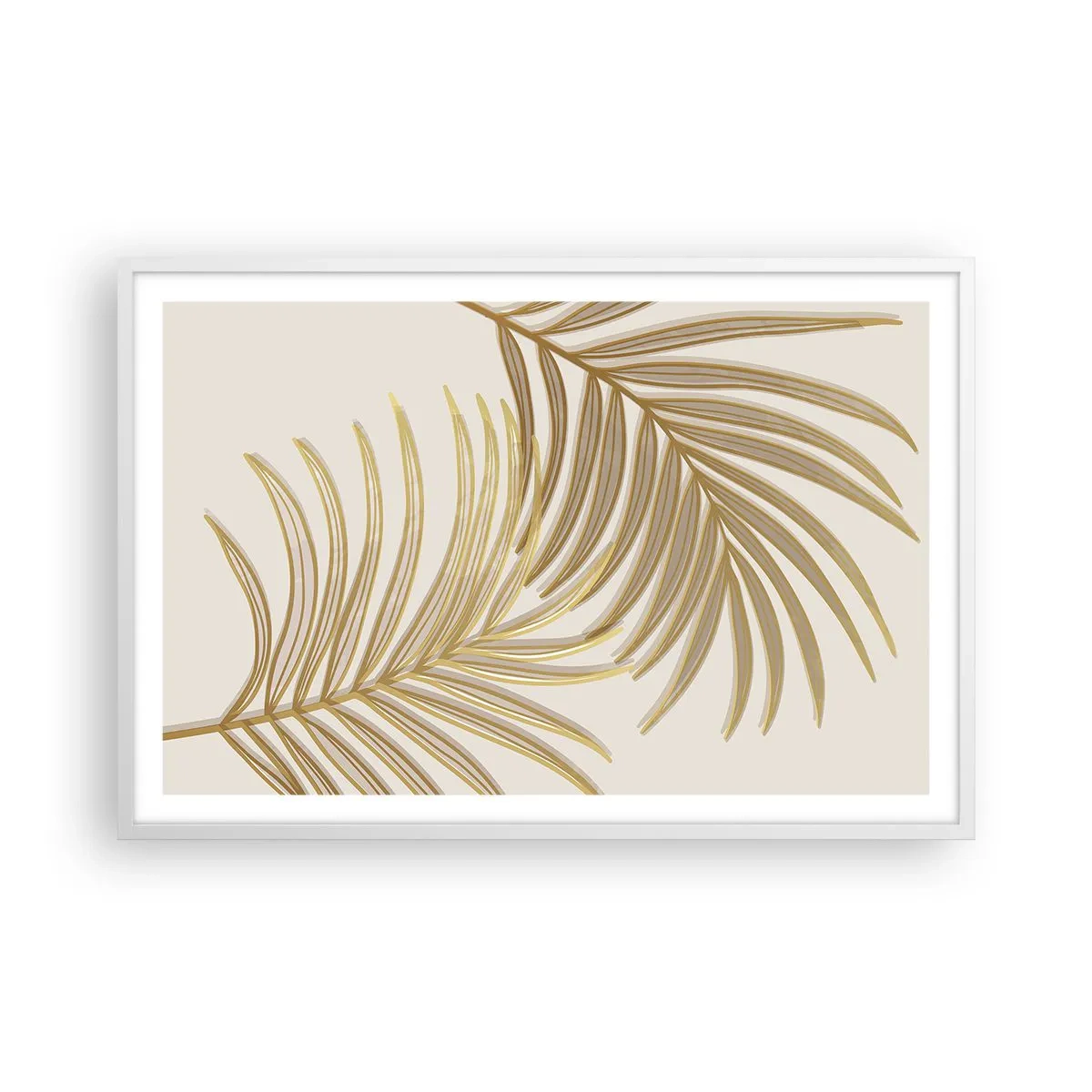 Poster în ramă albă - Palmier de aur! - 91x61 cm