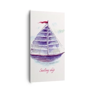 Tablou pe pânză - Pânze pline și apă calmă - 65x120 cm