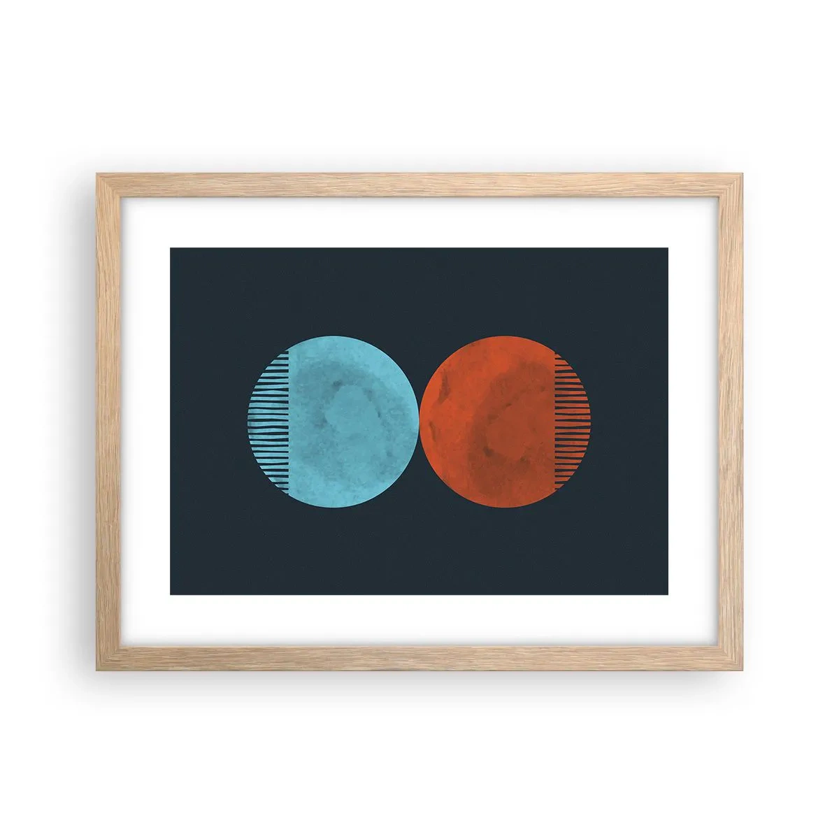 Poster în ramă de stejar deschis - Doar geometrie? - 40x30 cm