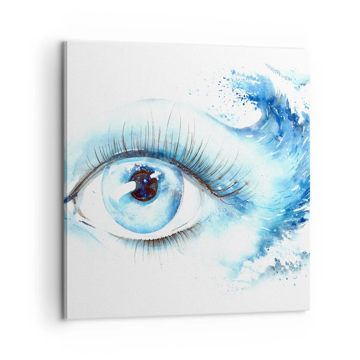 Tablou pe pânză - Scufundă-te în albastrul privirii - 60x60 cm