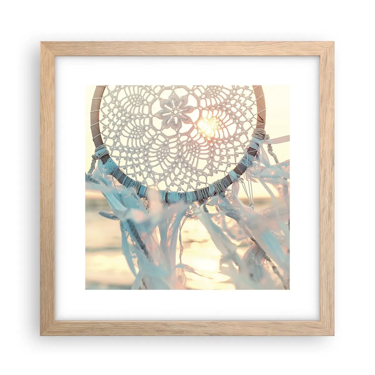 Poster în ramă de stejar deschis - Totem de dantelă - 30x30 cm